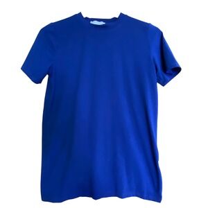 Lovepoem by Block Womens Small T-Shirt Royal‎ Blue Short Sleeve Spandex SET-701